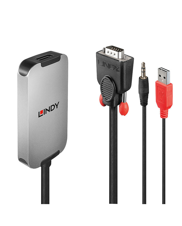Lindy 38296 câble vidéo et adaptateur Noir, Blanc