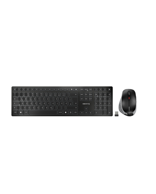 CHERRY DW 9500 SLIM clavier Souris incluse Universel RF sans fil + Bluetooth QWERTZ Allemand Noir, Gris