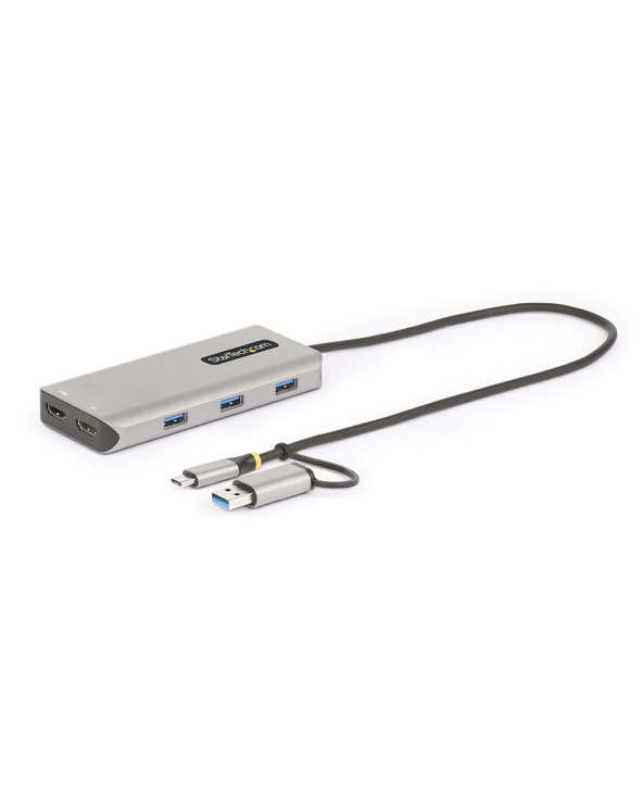 StarTech.com Adaptateur Multiport USB-C avec Dongle USB-C vers USB-A, Double HDMI (4K30Hz/1080p60Hz), 3x USB-A 5Gbps, Mini Stati