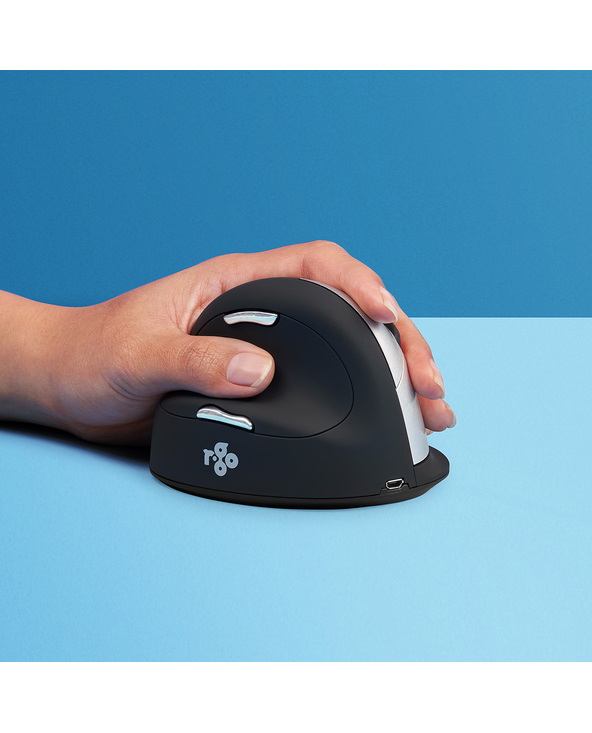 R-Go Tools Souris Ergonomique R-Go HE Break avec logiciel de pause, gaucher, grand (longueur de la main  185 mm), bluetooth, noi