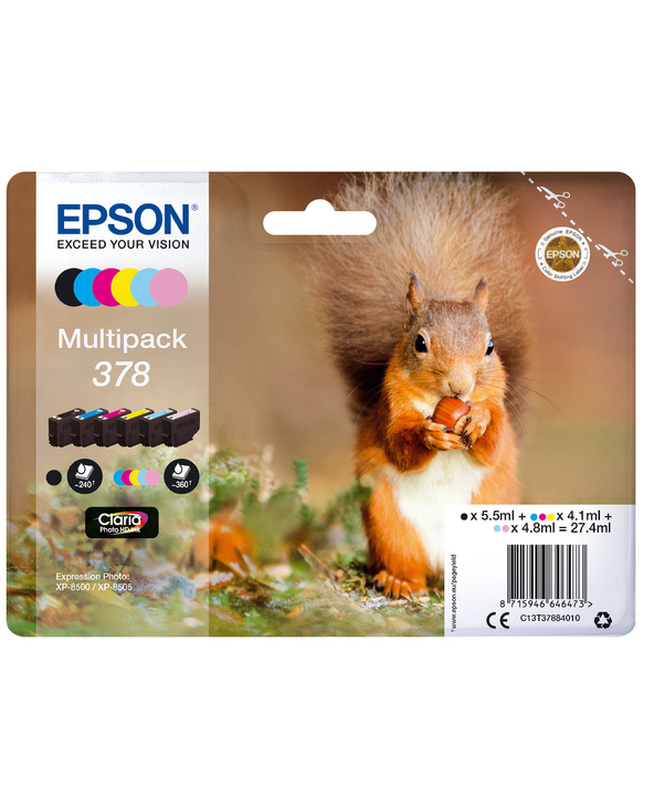 Epson Squirrel Multipack 6-colours 378 Claria Photo HD Ink Epson Squirrel Multipack 6-colours 378 Claria Photo HD Ink