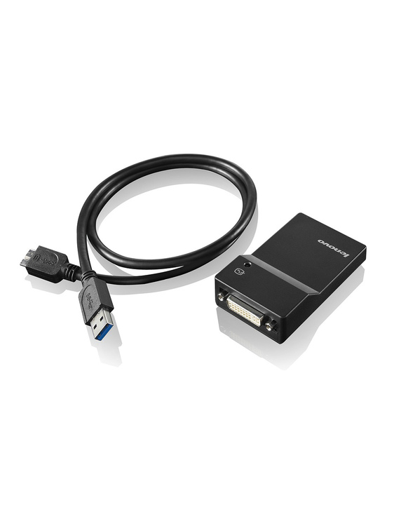 Lenovo USB 3.0 - DVI/VGA adaptateur graphique USB 2048 x 1152 pixels Noir