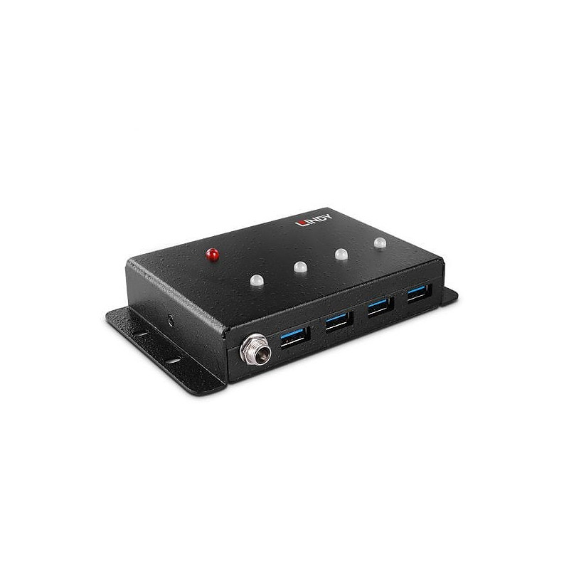 Lindy 43374 hub & concentrateur USB 3.2 Gen 1 (3.1 Gen 1) Type-B 5000 Mbit/s Noir