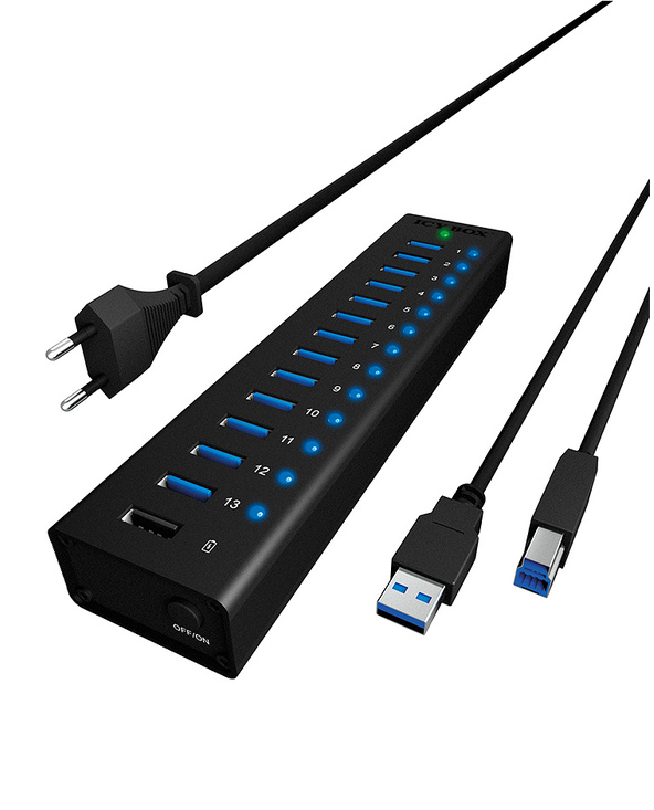 ICY BOX IB-AC6113 USB 3.2 Gen 1 (3.1 Gen 1) Type-B 5000 Mbit/s Noir