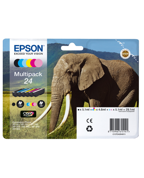 Epson Elephant Multipack 6-colours 24 Claria Photo HD Ink
