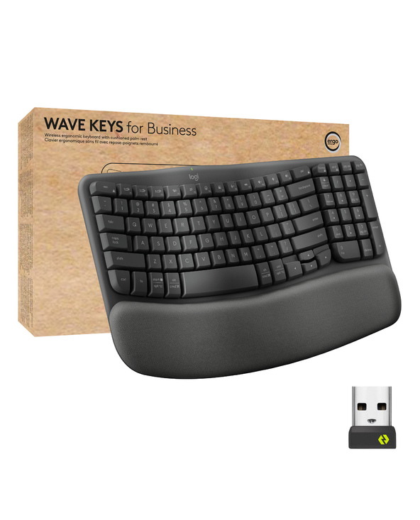 Logitech Wave Keys clavier ergonomique sans fil avec repose-poignets rembourré
