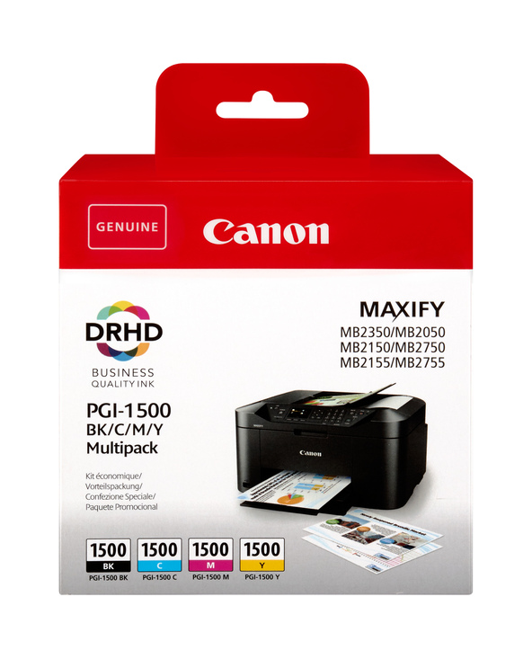 Canon Multipack de cartouches d'encre PGI-1500 BK/C/M/Y
