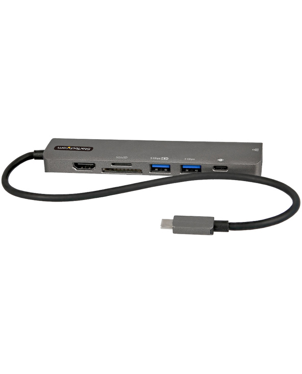 StarTech.com Adaptateur Multiport USB-C - USB Type C vers HDMI 2.0 4K 60Hz, Alimentation 100W Passthrough, SD/MicroSD, Hub 2 Por