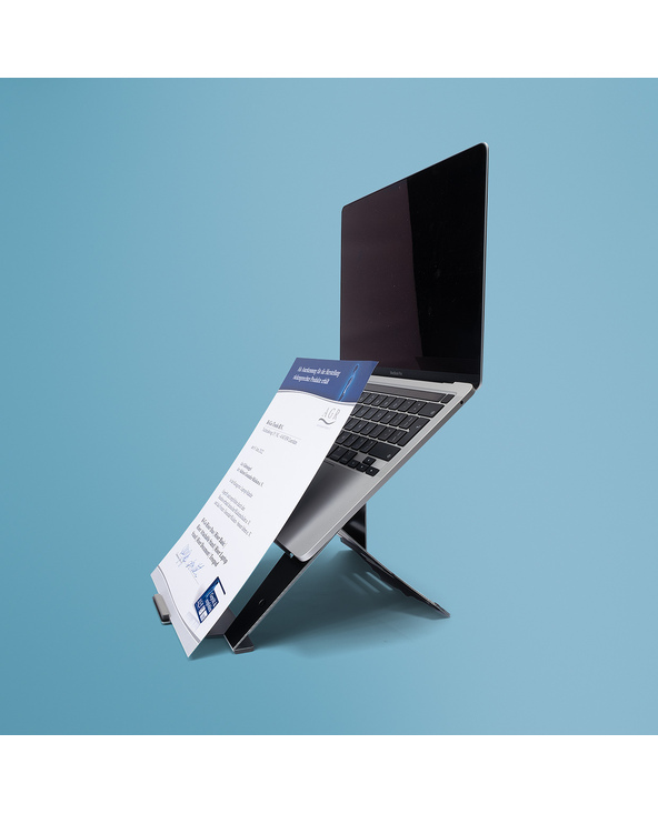 R-Go Tools Support pour ordinateur portable R-Go Riser Document, ergonomique, pliable et réglable avec porte-documents, noir