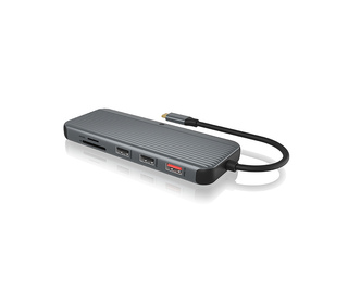 ICY BOX IB-DK4060-CPD Avec fil USB 3.2 Gen 1 (3.1 Gen 1) Type-C Noir, Gris