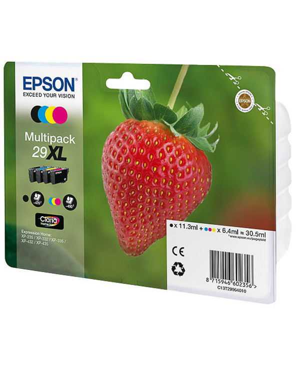 Epson Strawberry 29XL CMYK cartouche d'encre 1 pièce(s) Original Rendement élevé (XL) Noir, Cyan, Magenta, Jaune