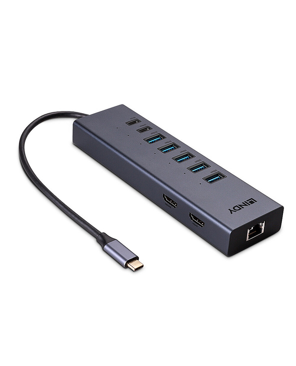 Lindy 43373 station d'accueil Avec fil USB 3.2 Gen 2 (3.1 Gen 2) Type-C Gris