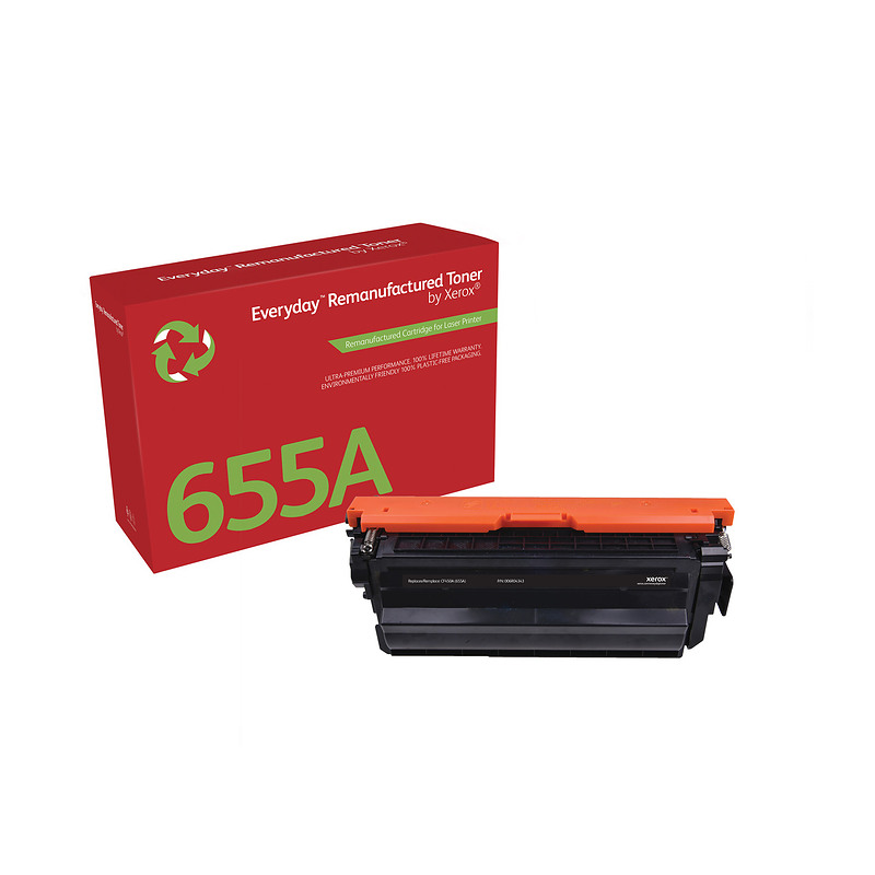 Remanufacturé Everyday Toner remanufacturé Noir Everyday de Xerox compatible avec HP 655A (CF450A), Capacité standard