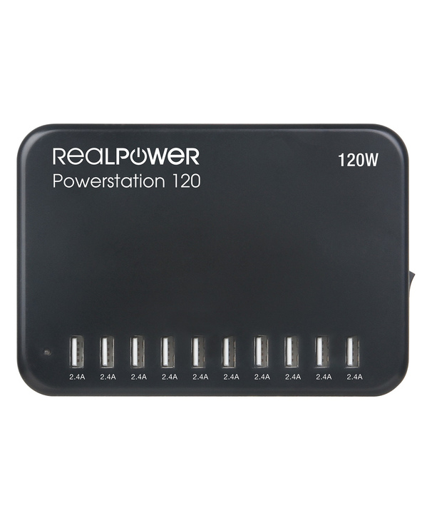 RealPower Power Station 120 Smartphone, Tablette Noir Secteur Intérieure