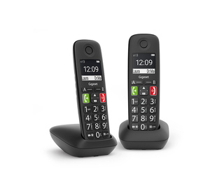 Gigaset E290 Duo combiné de téléphone sans-fil analogique Identification de l'appelant Noir