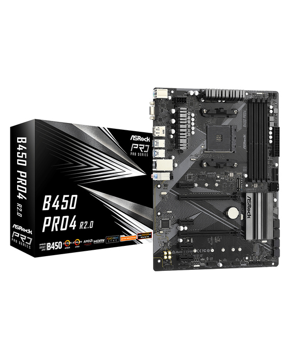 Asrock B450 Pro4 R2.0 AMD B450 Emplacement AM4 ATX