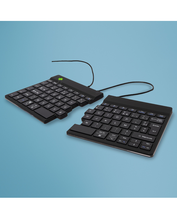 R-Go Tools Clavier ergonomique R-Go Split Break v2 avec logiciel de pause, clavier ergonomique divisé, AZERTY (FR), Filaire, noi