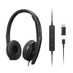 Lenovo 4XD1M45627 écouteur/casque Avec fil Arceau USB Type-C Noir