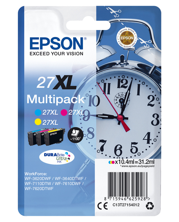 Epson Alarm clock Multipack "Réveil" 27XL - Encre DURABrite Ultra C,M,J