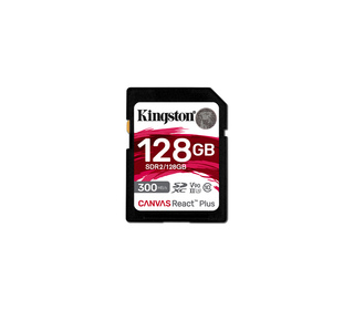 Kingston Technology 128GB Canvas React Plus SDXC UHS-II 300R/260W U3 V90 for Full HD/4K/8K