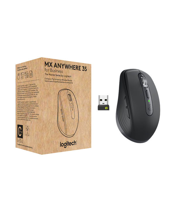 Logitech MX Anywhere 3S for Business souris Bureau Droitier RF sans fil + Bluetooth Laser 8000 DPI