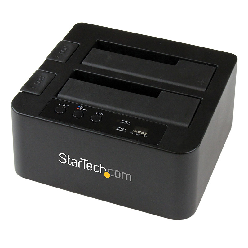 StarTech.com Duplicateur de Disque Dur à 2 Baies, Cloneur/Copieur Autonome USB 3.0 (5 Gbps) / eSATA vers 2,5/3,5" SATA III HDD/S