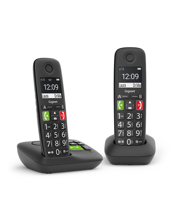 Gigaset E290A Duo Téléphone analog/dect Identification de l'appelant Noir