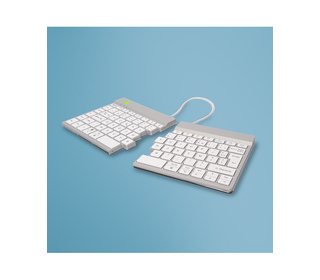 R-Go Tools Clavier ergonomique R-Go Split Break avec logiciel de pause, clavier ergonomique divisé, AZERTY (FR), bluetooth, blan