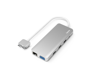 Hama 00200133 station d'accueil USB 3.2 Gen 1 (3.1 Gen 1) Type-C Argent, Blanc