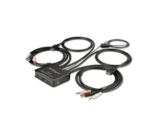 StarTech.com Commutateur KVM HDMI à 2 ports avec câbles incorporés - USB 4K 60Hz