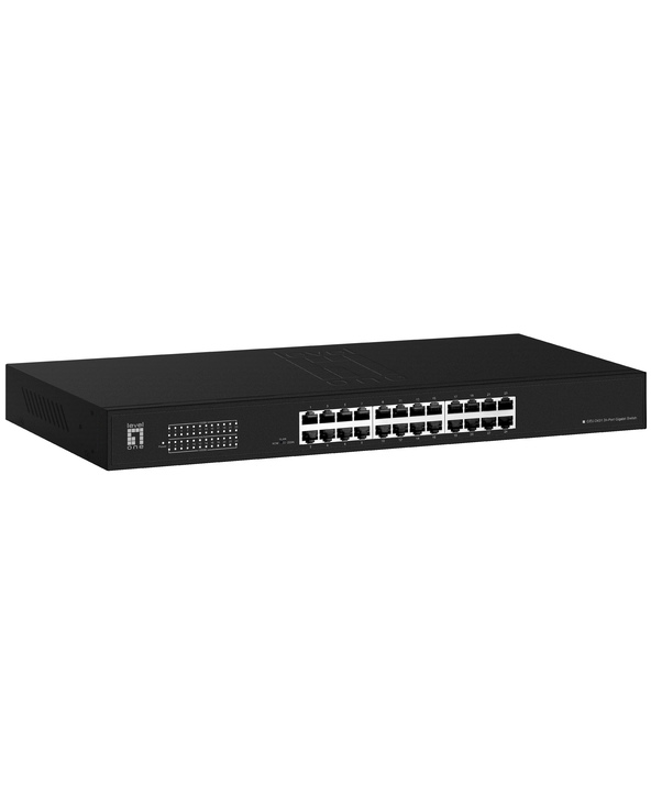 LevelOne Switch 24x GE GEU-2431 19\" Rack Mount Kit Non-géré Gigabit Ethernet (10/100/1000) 1U Noir