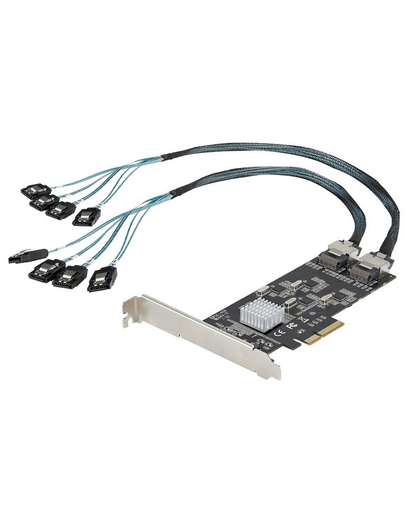 StarTech.com Carte Contrôleur SATA PCIe 8 ports - Carte Extension SATA PCI Express 6Gbps avec 4 Contrôleurs Hôte - Carte SATA PC