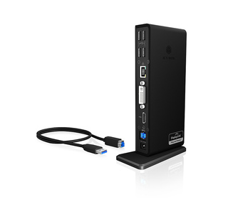 ICY BOX IB-DK2241AC Avec fil USB 3.2 Gen 1 (3.1 Gen 1) Type-A Noir