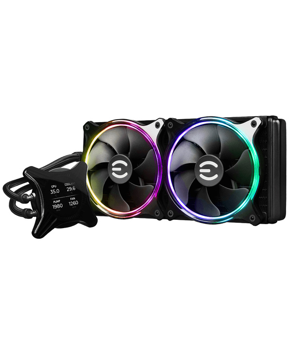 EVGA 400-HY-CX28-V1 système de refroidissement d’ordinateur Processeur Refroidisseur de liquide tout-en-un 12 cm Noir