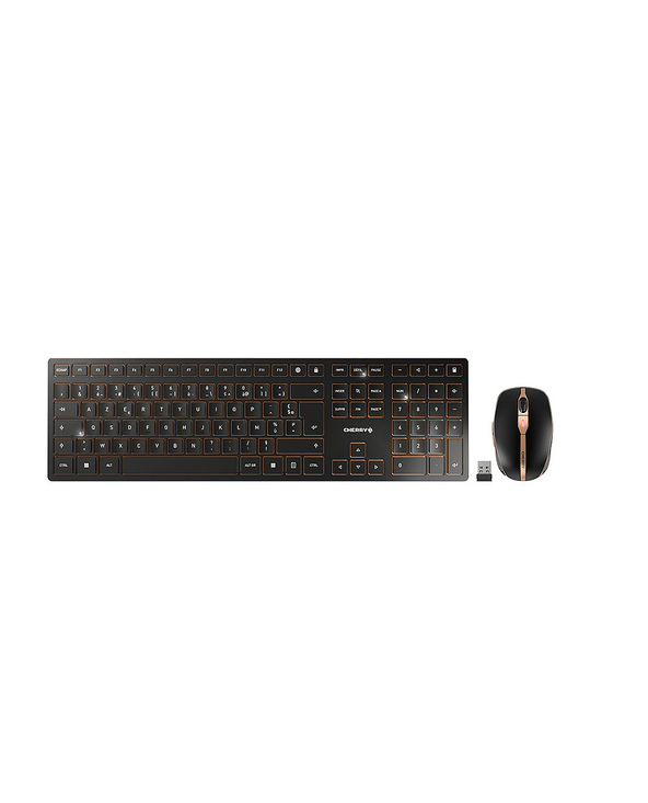 CHERRY DW 9100 SLIM clavier Souris incluse Universel RF sans fil + Bluetooth AZERTY Français Noir