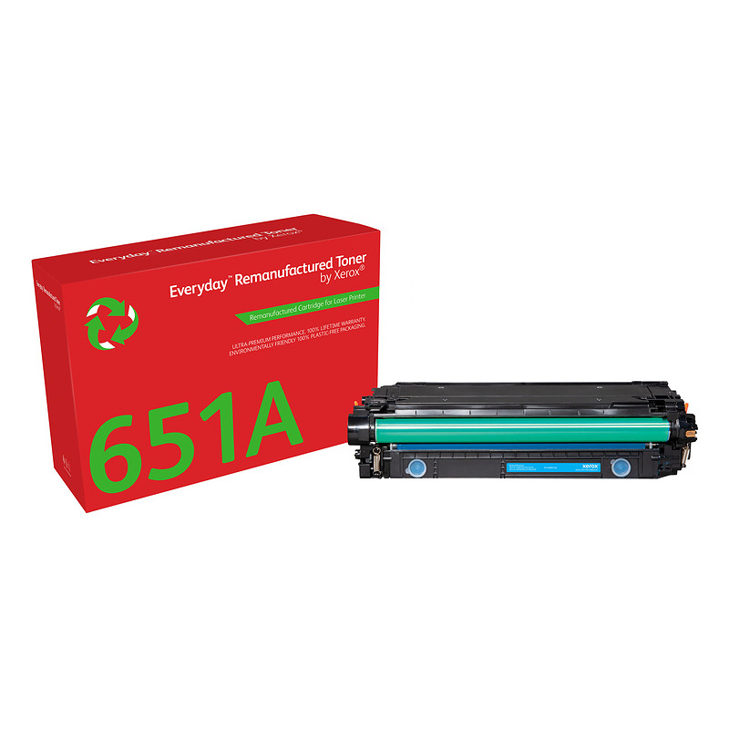 Everyday Toner Cyan  de Xerox compatible avec HP 651A/ 650A/ 307A (CE341A/CE271A/CE741A), Capacité standard
