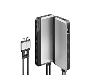 ALOGIC U2CSH-SGR station d'accueil Avec fil USB 3.2 Gen 1 (3.1 Gen 1) Type-C Noir, Argent