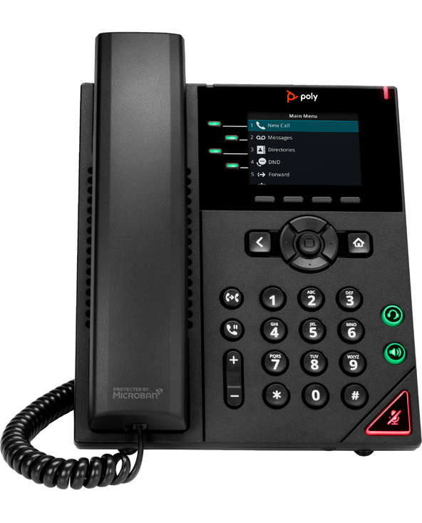POLY Téléphone IP VVX 250 à 4 lignes et compatible PoE