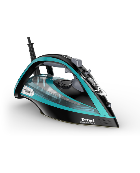 Tefal Ultimate Pure FV9844 Fer à repasser à sec ou à vapeur Semelle Durilium autonettoyante 3200 W Noir, Bleu