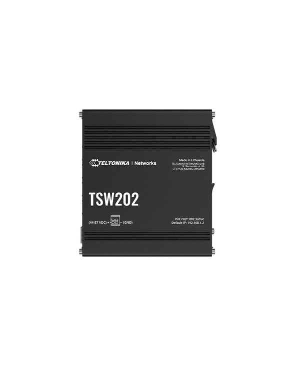 Teltonika TSW202 Géré L2 Gigabit Ethernet (10/100/1000) Connexion Ethernet, supportant l'alimentation via ce port (PoE) Aluminiu