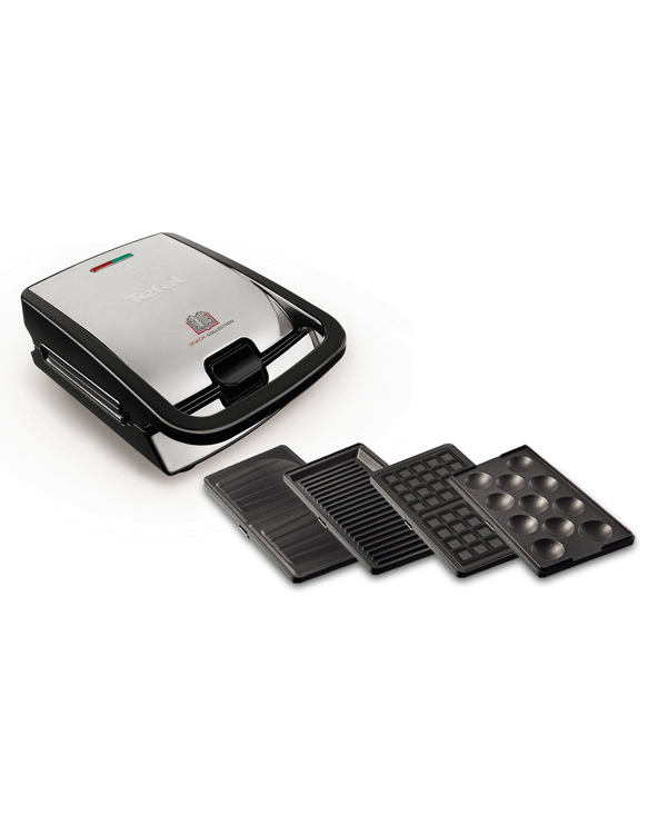 Tefal SW854D gaufrier et appareil à croque-monsieur 700 W Noir, Acier inoxydable