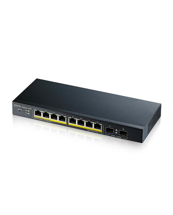 Zyxel GS1900-10HP Géré L2 Gigabit Ethernet (10/100/1000) Connexion Ethernet, supportant l'alimentation via ce port (PoE) Noir