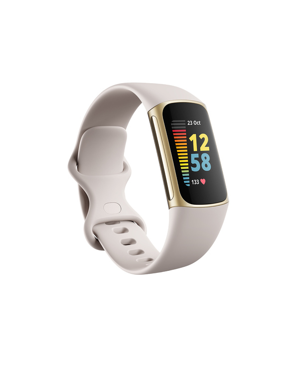 Fitbit Charge 5 AMOLED Bracelet connecté Or, Blanc