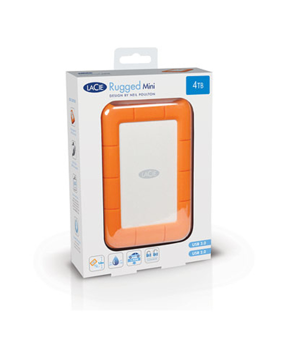 LaCie Rugged Mini disque dur externe 2 To Orange, Argent