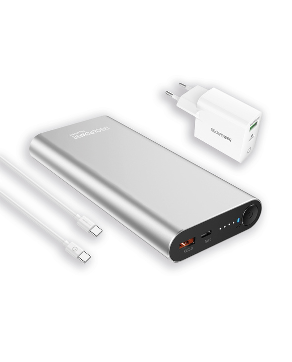RealPower PB-20000PD Lithium-Ion (Li-Ion) 20000 mAh Aluminium