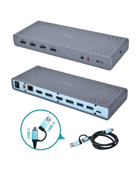 i-tec USB 3.0 / USB-C / Thunderbolt 3 Dual Display Docking Station