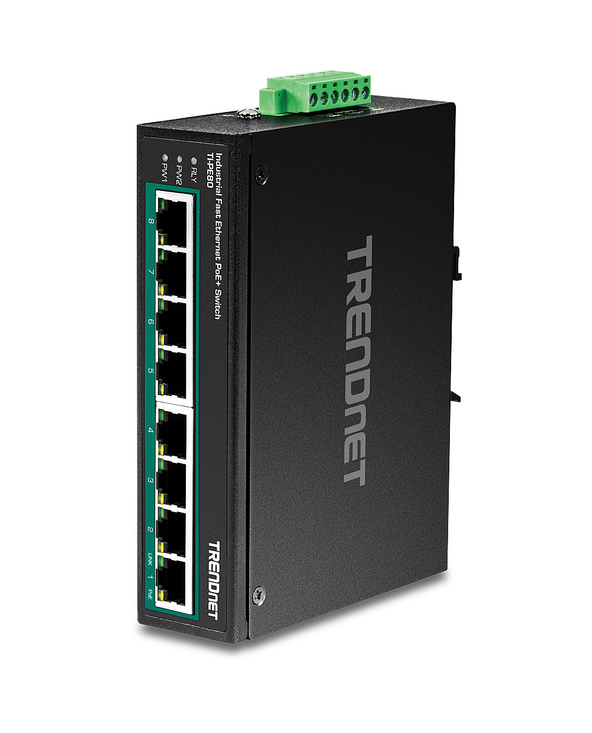 Trendnet TI-PE80 commutateur réseau Non-géré Fast Ethernet (10/100) Connexion Ethernet, supportant l'alimentation via ce port (P