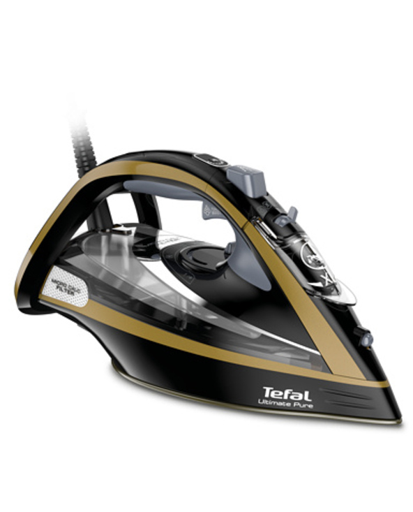 Tefal FV9865E0 fer à repasser Fer à repasser à sec ou à vapeur Semelle Durilium autonettoyante 3000 W Noir, Or
