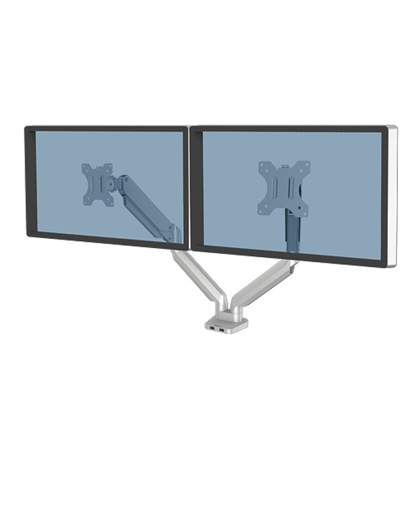 Fellowes Platinum Series Bras porte-écrans double - Argent