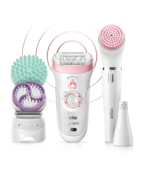 Braun Silk-épil 9 81683682 épilateur 40 pince(s) Blanc, Rose